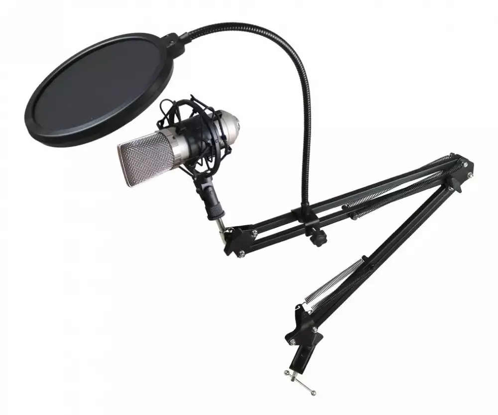 Microfono Naceb Streaming 3.5Mm 20Hz 20Khz Filtro Antipop Tripie Na 0953