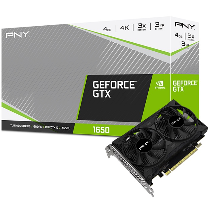 Pny Gtx 1650 4Gb Dual Fan Gddr6 128Bits 1 Dp 2 Pci Express3.0X16 Vcg16504D6Dfppb