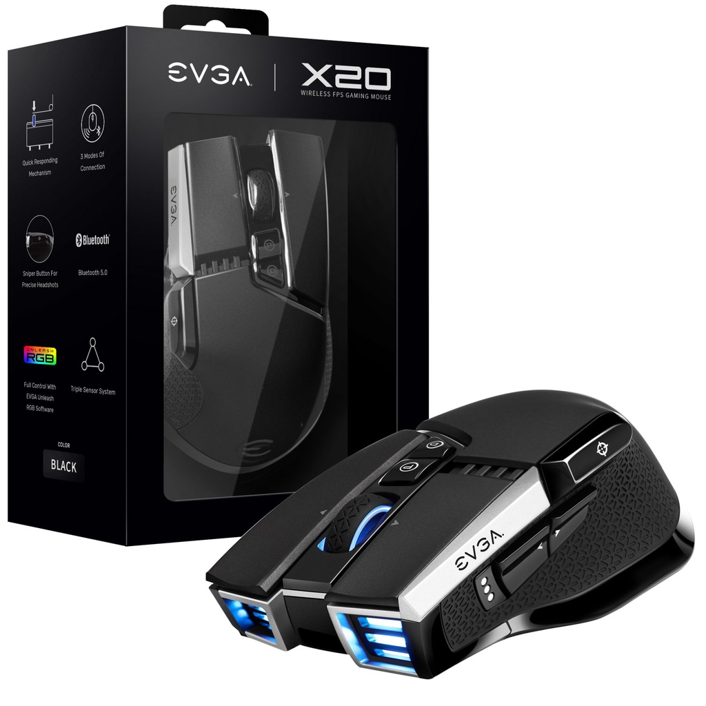 Mouse Ex20 Gaming Inalambrico Negro Personalizable 16000 Ppp Ergonomico 903 T1 20Bk Kr