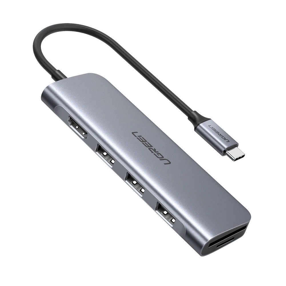 Adaptador Ugreen Cm252 Usb-C Macho A Usb 3.0 Hdmi 4K Tf Sd