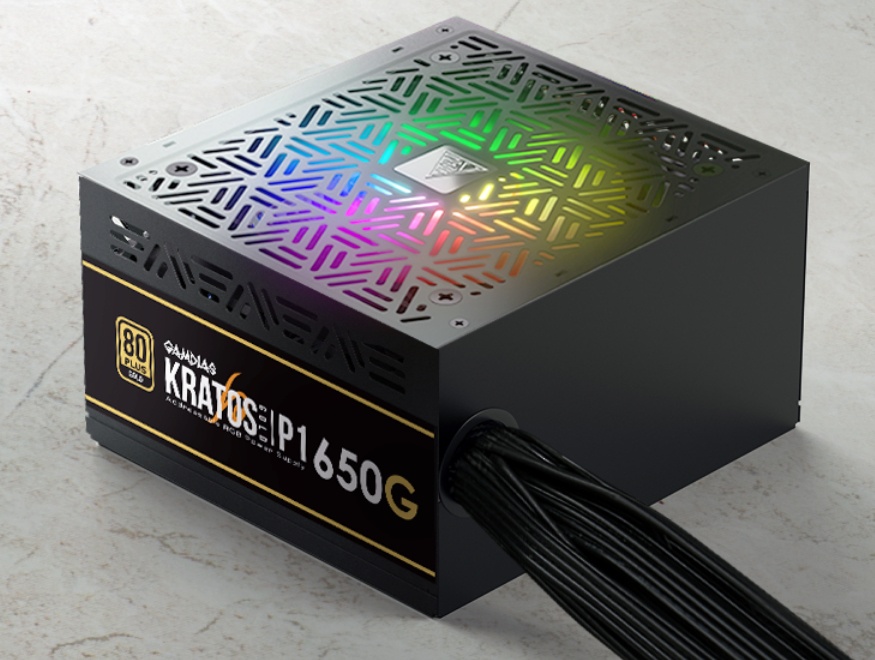Fuente De Poder Gamdias 650W 80+Gold Kratos P1-650G, Rgb