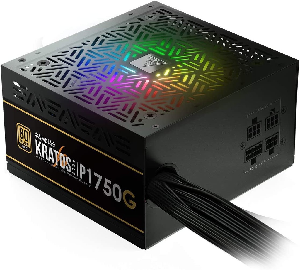 Fuente De Poder Gamdias 750W 80+Gold Kratos P1-750G, Rgb