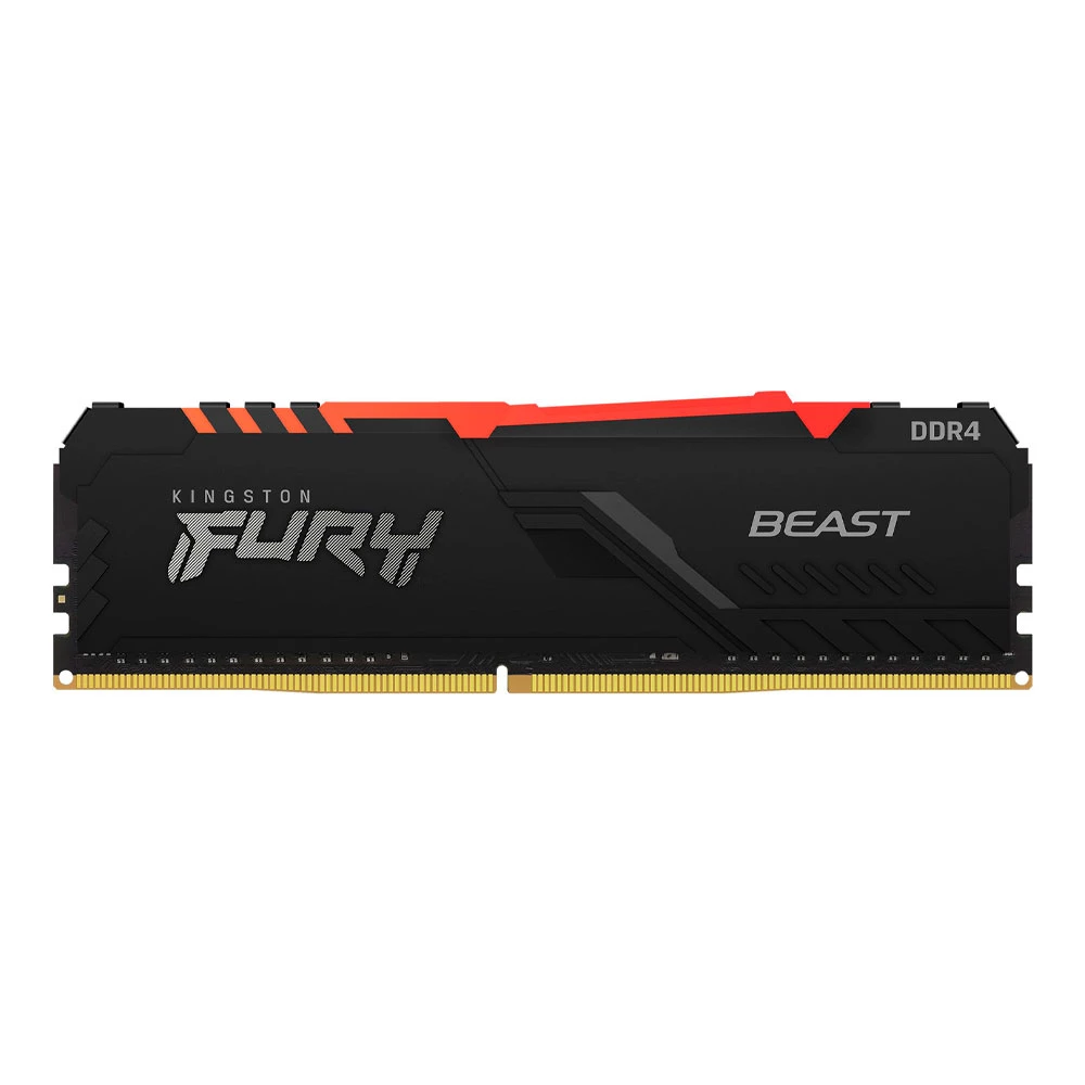 Ram Dimm Kingston Fury Beast 8Gb Ddr4 3200Mhz Cl16 Negro Rgb Kf432C16Bba 8