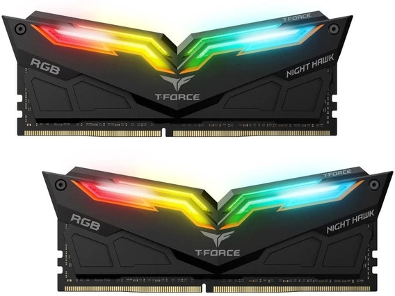 Ram Teamgroup T Force Night Hawk Rgb 32Gb 16Gbx2 Ddr4 3600 Mhz Negro Tf14D432G3600Hc18Jdc01