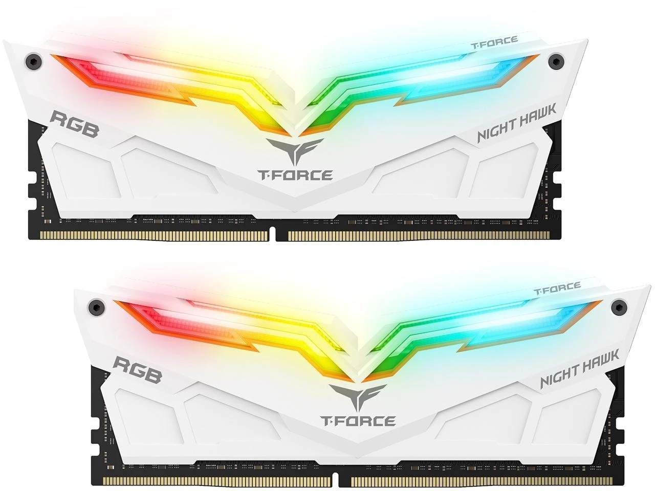 Ram Teamgroup T Force Night Hawk Rgb 32Gb 16Gbx2 Ddr4 3600 Mhz Blanco Tf15D432G3600Hc18Jdc01