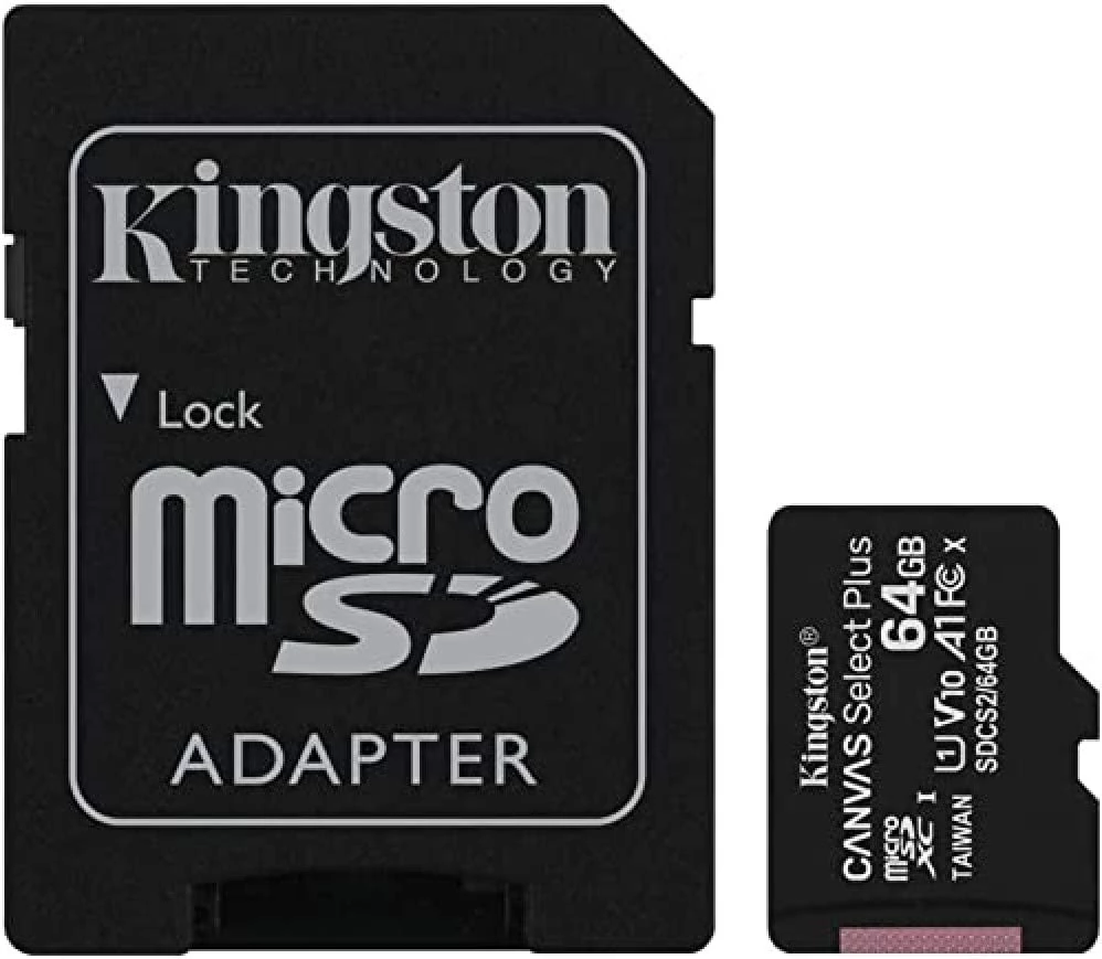 Micro Sd Kingston 64Gb Canvas Select Plus Con Adaptador Sd Clase10 Sdcs2 64Gb
