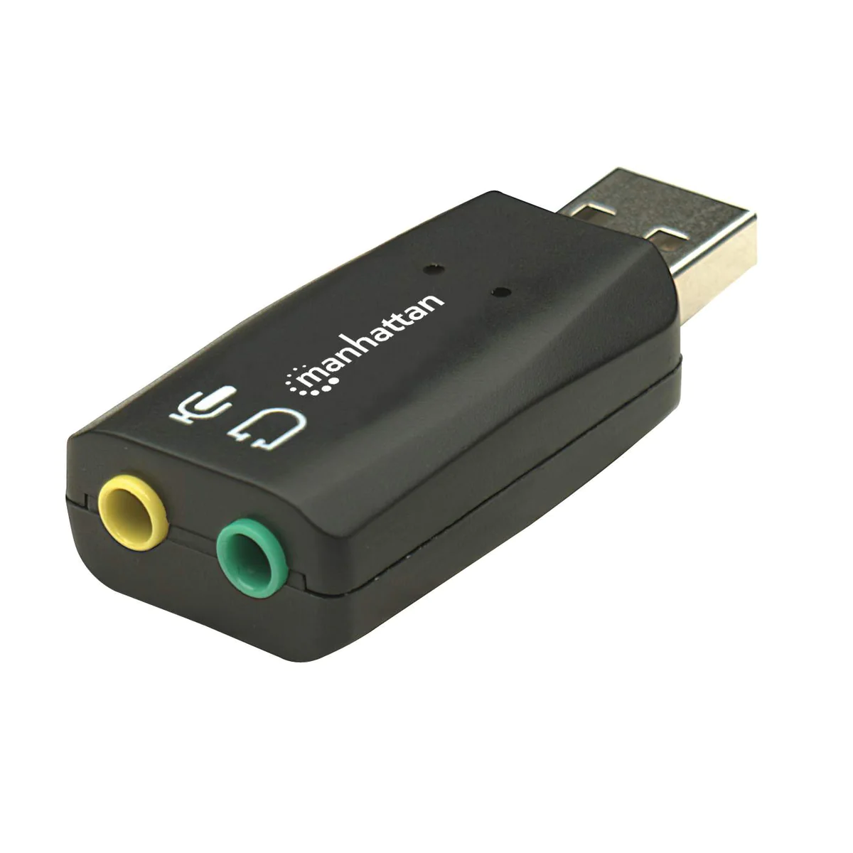 Adaptador Manhattan Convertidor Tarjeta De Sonido 5.1 Usb A 3.5Mm Negro 150859