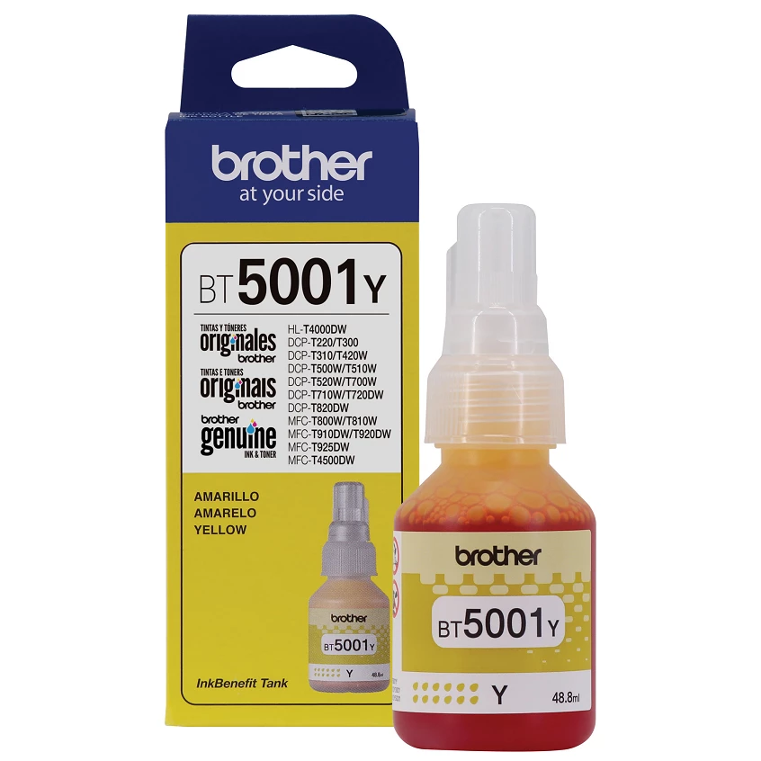 Tinta Brother Amarillo De Alto Rendimiento De Hasta 5000 Pginas Compatible Bt5001Y