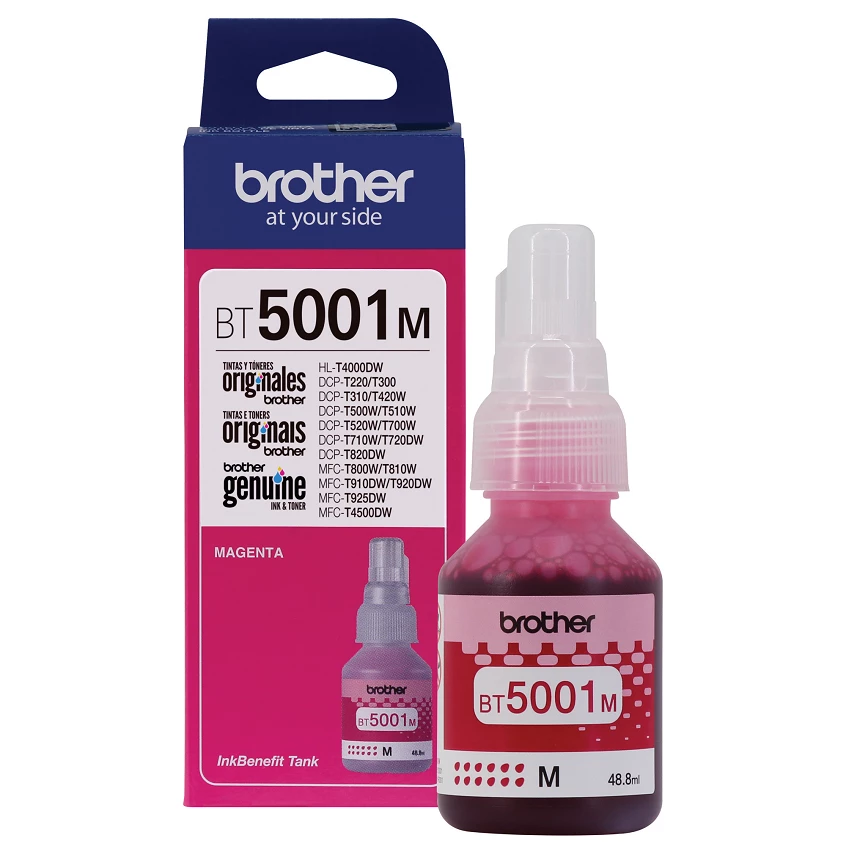 Tinta Brother Magenta De Alto Rendimiento De Hasta 5000 Pginas Compatible Bt5001M