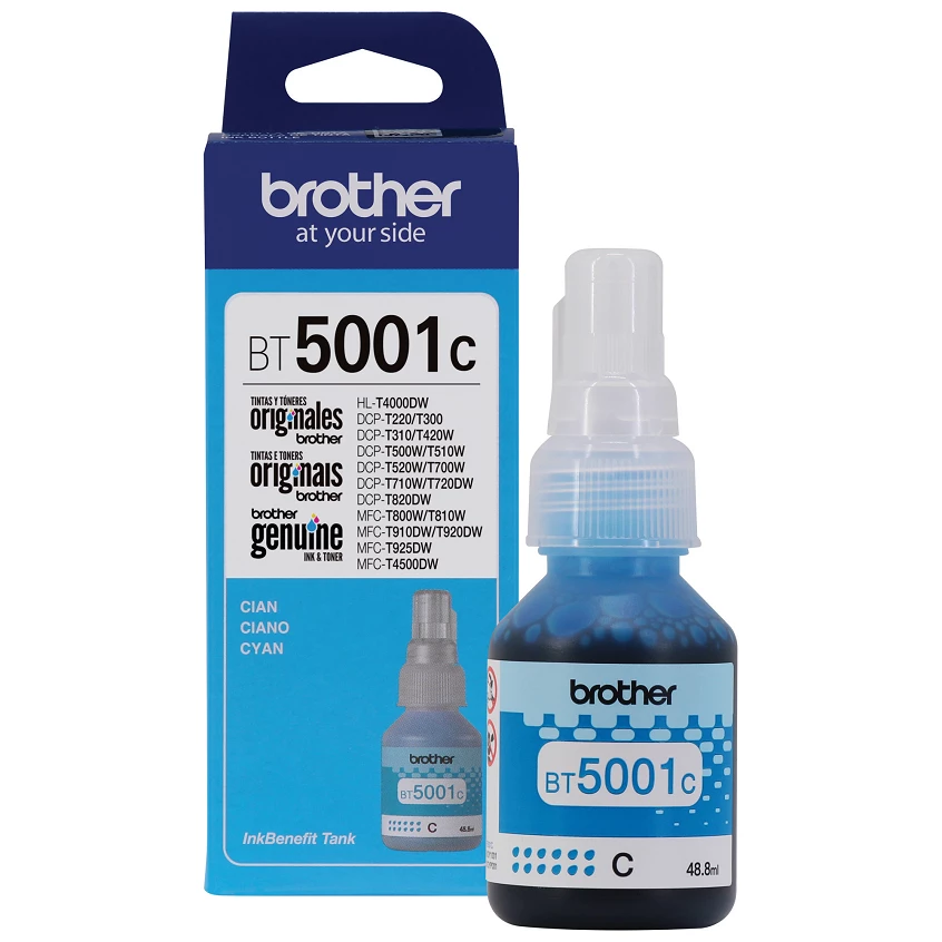 Tinta Brother Cyan De Alto Rendimiento De Hasta 5000 Pginas Compatible Con Tinta Bt5001C