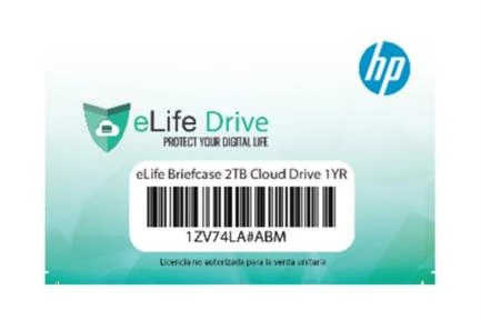 Certificado De Almacenamiento Hp 2Tb En La Nube Elife Briefcase Por 1 Ano 1Zv74La Abm