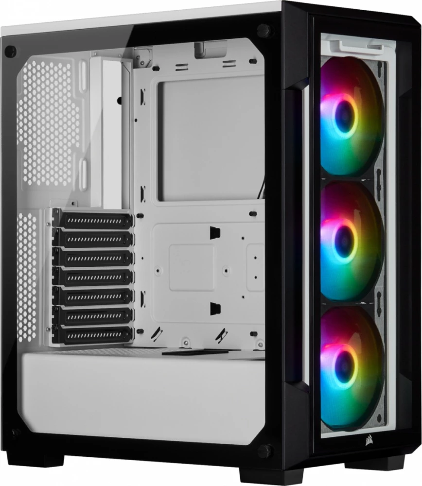 Gab Corsair Icue 220T Con Ventana Atx Ventiladores Rgb Frontales Incluidos Paneles De Cristal