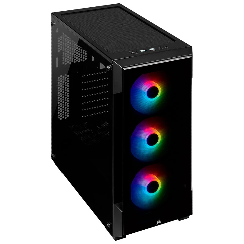 Gab Corsair Icue 220T Con Ventana Atx Media Torre Ventiladores Rgb Frontales Incluidos Pane
