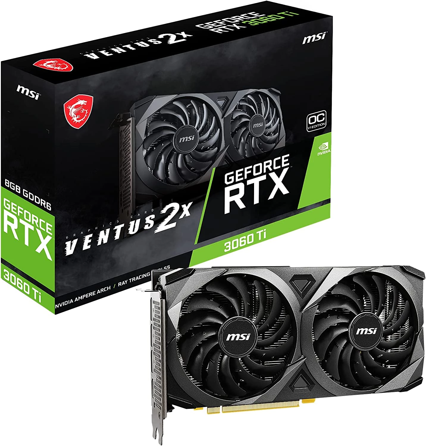 Gpu Msi Geforce Rtx 3060 Ti Ventus 2X 8G Ocv1 Lhr Gddr6