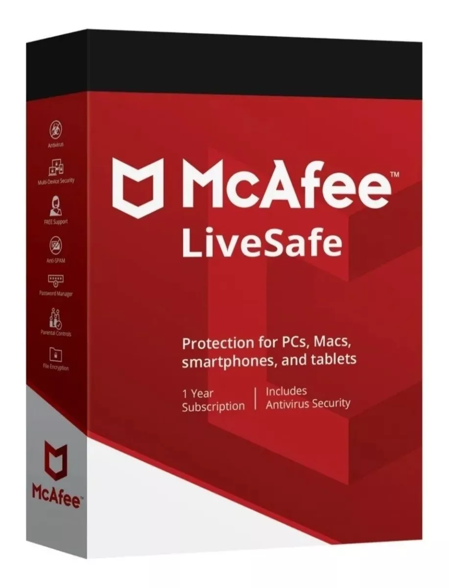 McAfee LiveSafe 1 año 1 equipo licencia digital