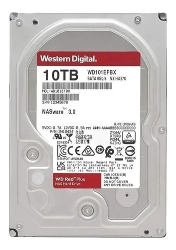 Hdd Western Digital Wd Red Plus 10Tb 3.5 256M Sata 7200Rpm Wd101Efbx