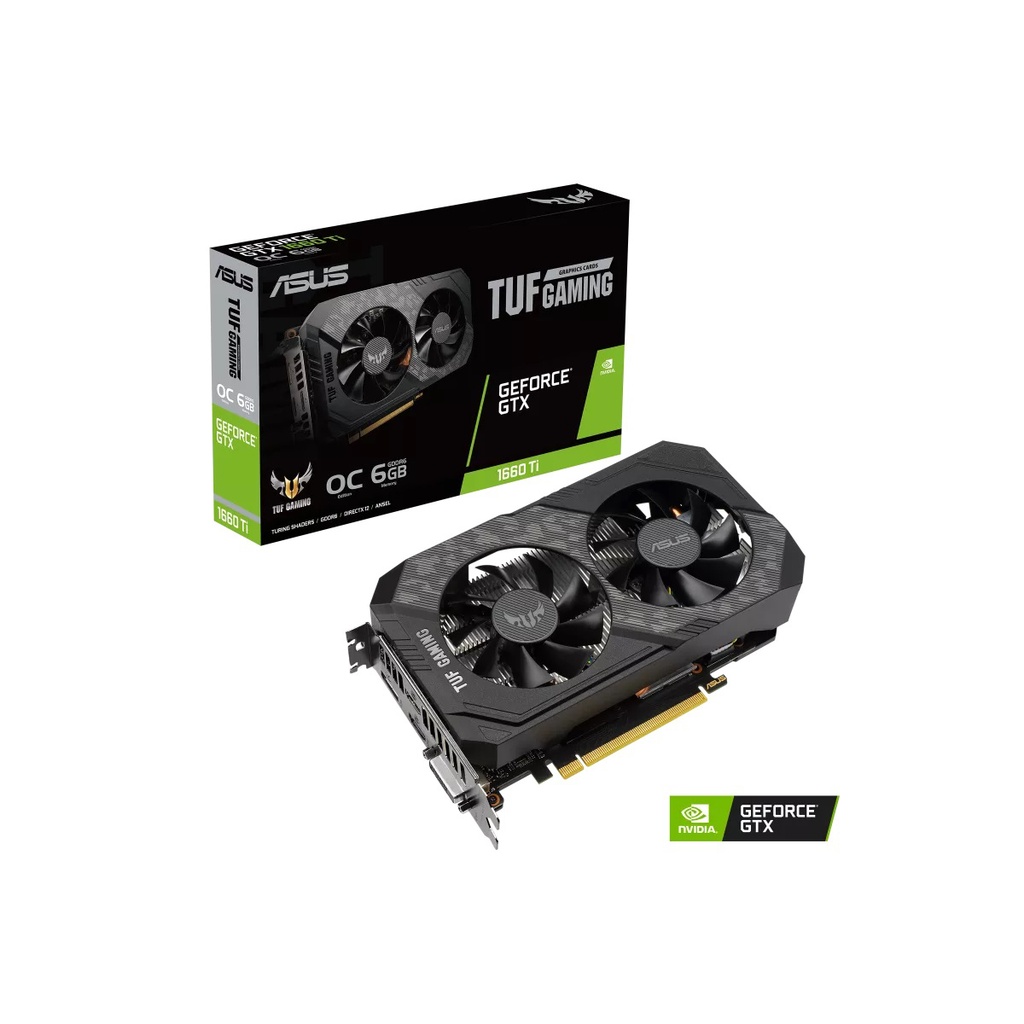 Tarjeta De Video Asus Tuf-Gtx1660Ti-O6G-Evo-Gaming 6Gb Ddr5 Pci-E 3.0 2*Dp Dvi-D Dual Fan