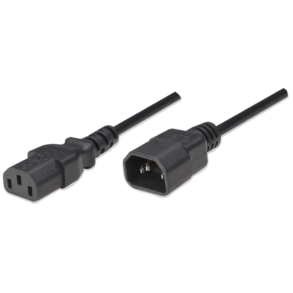 Cable Extension De Alimentacion Manhattan C14 A C13 1.8M Para Cpu Monitor 301152