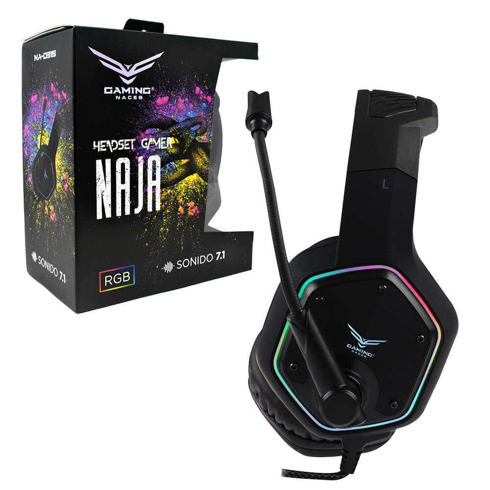 Diadema Gamer Naceb Na 0315 Naja 7.1 Plug Play Usb 2.0 Rgb Na 0315