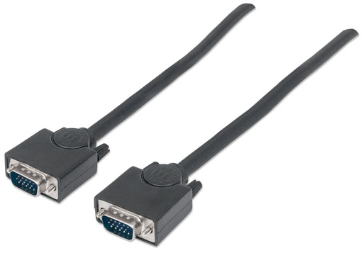 [311748] Cable Manhattan Hd15 3.0M Grosor 8Mm Monitor Kvm Splitter Proyector Negro 311748