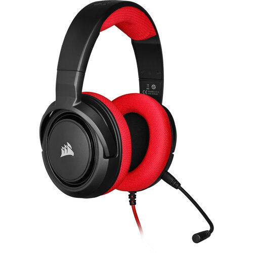 [CA-9011198-EU] Diadema Corsair Alambrico Hs35 3.5Mm Analog 20Hz Micro Extraible Rojo Ca 9011198 Eu